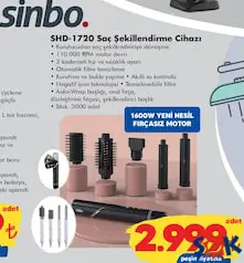 SİNBO SHD-1720 SAÇ ŞEKİLLENDİRME SETİ indirimli fiyat SİNBO SHD-1720 SAÇ ŞEKİLLENDİRME SETİ fiyat ve kampanya bilgisi
